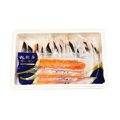 トラウトサーモン計1kg&塩銀鮭切身1切×35P F-09025
