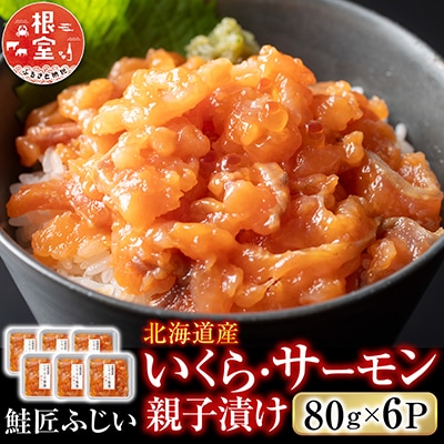 いくら・サーモン親子漬け80g×6P(小分け) A-42130