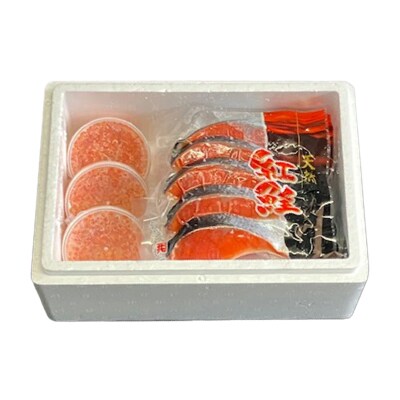 甘塩紅鮭5切×5P、いくら醤油漬け100g×3P F-36003