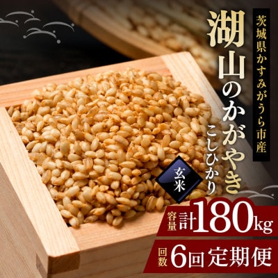 【毎月定期便】コシヒカリ 玄米30kg 湖山のかがやき | 茨城県かすみがうら市全6回