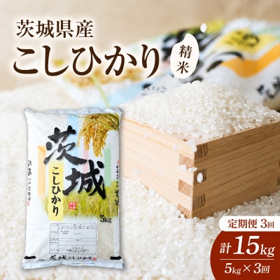 【毎月定期便】茨城県かすみがうら市産　精米　コシヒカリ5kg全3回