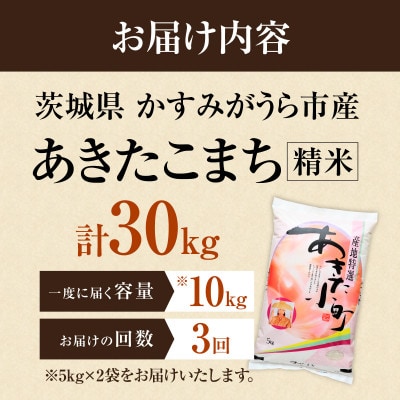 【毎月定期便】【3回定期便】あきたこまち 精米 10kg 全3回