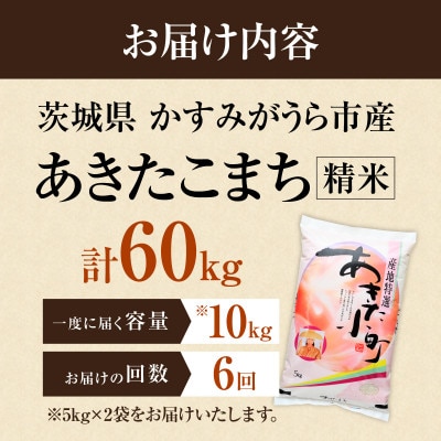 【毎月定期便】【6回定期便】あきたこまち 精米 10kg 全6回