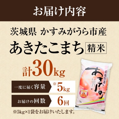 【毎月定期便】【6回定期便】あきたこまち 精米 5kg全6回