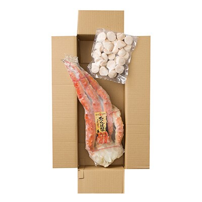 ボイルたらばがに脚約1.8～2kg×1肩、ほたて500g D-11058