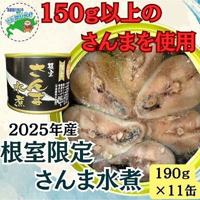 【北海道根室産】さんま水煮11缶 F-78012