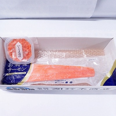 いくら醤油漬け70g×1P・刺身用トラウトサーモン(背)300～400g×1本 A-14224