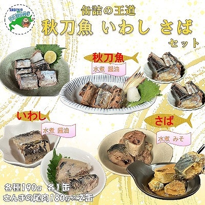 【北海道根室産】さんま・さば・いわし食べ比べセット(計8缶) A-78031