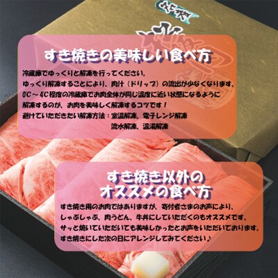 多気郡産 松阪牛 すき焼き用 肩ロース 600g E2362