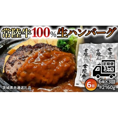 【茨城県共通返礼品】【3ヶ月定期便】プレミアム 生ハンバーグ 120g×6個入り [AU054ya]