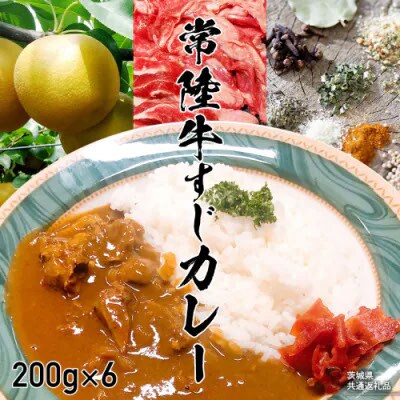 【茨城県共通返礼品】常陸牛すじカレー 200g ×6 常陸牛 カレー 牛肉 時短 [AU104ya]