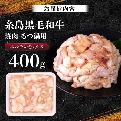 A4ランク 和牛 ホルモンミックス 400g もつ鍋 ホルモン焼き 糸島牛 [AGN005]