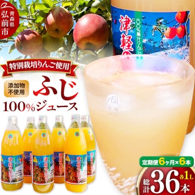 《定期便6ヶ月》りんごジュース ふじ1L×6本 無添加 ストレート果汁|24_apc-030606