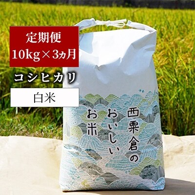 2022年3月発送開始『定期便』【令和3年産】あわくら源流米 コシヒカリ 白米10kg 全3回