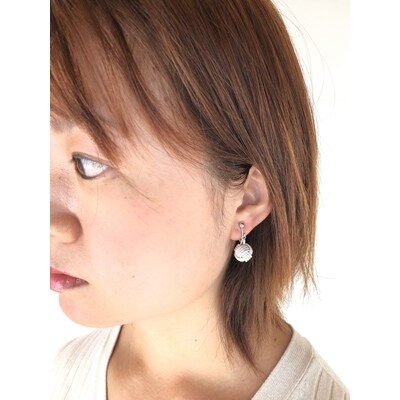 (組紐)イヤリング　モンキー　銀