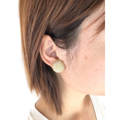 (組紐)イヤリング　丸張　金銀