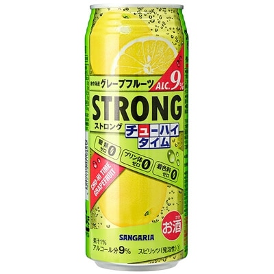 サンガリア　ストロングチューハイタイム　ゼログレープフルーツ　490ml×24本