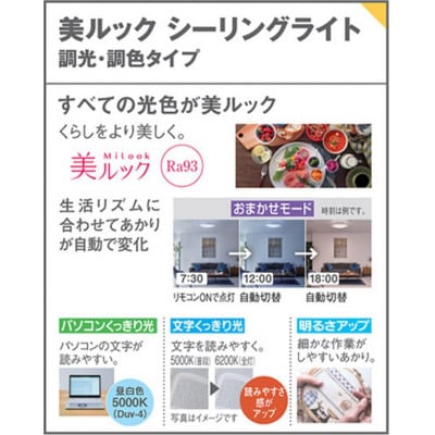 【LGC52120】Panasonic LEDシーリングライト　調光・調色・高演色タイプ　12畳用