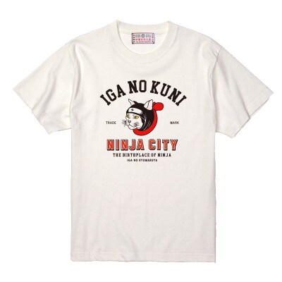 猫忍者Tシャツ ホワイト 男女兼用【XLサイズ】