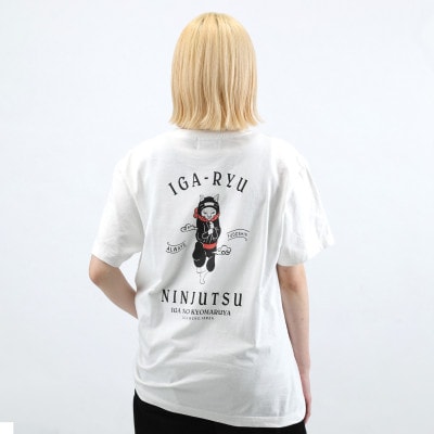猫忍者Tシャツ/バックプリント ホワイト 男女兼用【Mサイズ】
