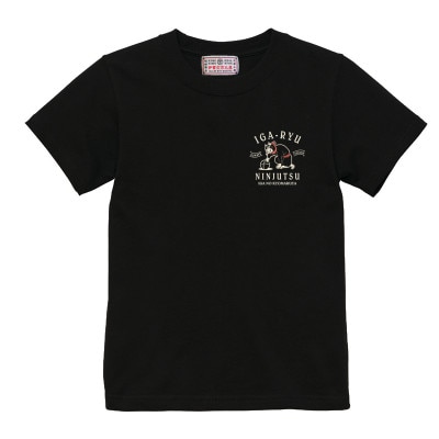 猫忍者Tシャツ/バックプリント ブラック 男女兼用【Lサイズ】