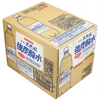 サンガリア　伊賀の天然水強炭酸水　　　　　1L 12本入　1ケース