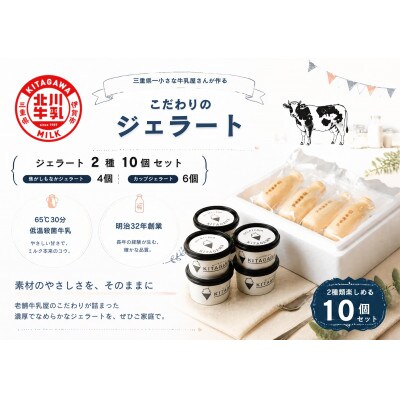 牛乳屋さんのジェラート 2種10個セット