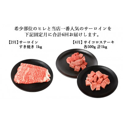 【発送月固定定期便】伊賀牛 A5ヒレサーロインA 総合計6.1kg全6回