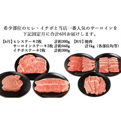 【発送月固定定期便】伊賀牛 A5ヒレサーロインイチボA 総合計6.0kg全6回