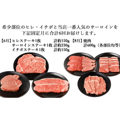 【発送月固定定期便】伊賀牛 A5ヒレサーロインイチボB 総合計3.5kg全6回