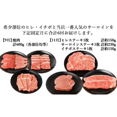 【発送月固定定期便】伊賀牛 A5ヒレサーロインイチボB 総合計3.5kg【奇数月発送】全6回