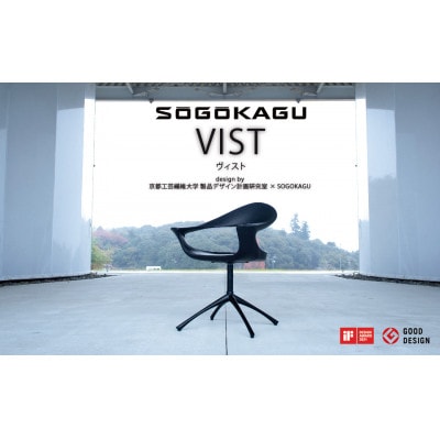 SOGOKAGUの　-上質な空間を演出するデザインチェア-　ヴィストBAJ 本革張り 黒