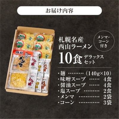 西山ラーメン　札幌名産西山10食デラックスセット_hs040-004
