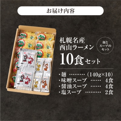 西山ラーメン　札幌名産西山ラーメン10食セット_hs040-005
