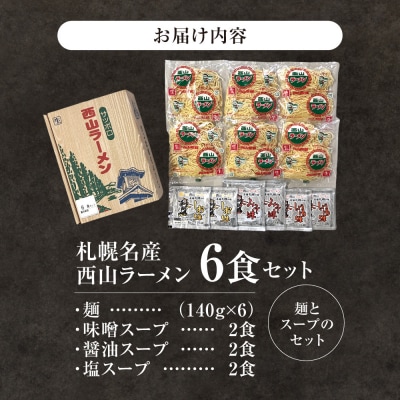 西山ラーメン 札幌名産西山ラーメン6食セット_hs040-010