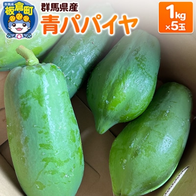 【発送期間限定】青パパイヤ 5kgセット(1kg×5玉)群馬県産|13_ebf-020501