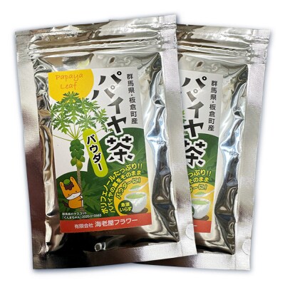 群馬県板倉町産 青パパイヤ葉茶(40g×2袋)リーフティー 粉末タイプ|13_ebf-030201