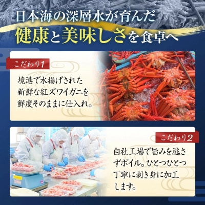 境港産紅ズワイガニ(計800g/脚肉500g・爪肉300g)