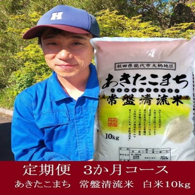 《定期便3ヶ月》【白米】秋田県産 あきたこまち 10kg×3回[No.5335-0055]