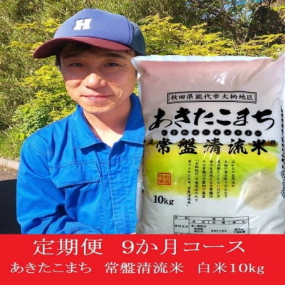 《定期便9ヶ月》【白米】秋田県産 あきたこまち 10kg×9回[No.5335-0057]