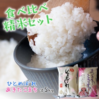 食べ比べ 精米セット ひとめぼれ&あきたこまち 各5kg 計10kg[No.5335-0008]