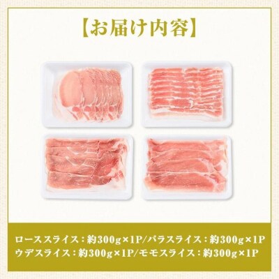 鹿児島県産豚しゃぶしゃぶバラエティーお楽しみセット＜約1.2kg＞　A05052