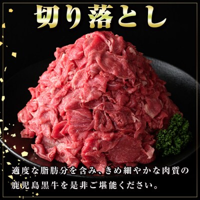 ＜定期便・全3回・隔月＞満足便 鹿児島黒牛切り落とし　C01010 