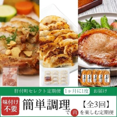＜定期便・全3回＞肝付町セレクト定期便《簡単調理で肉を楽しむ定期便》　D90001