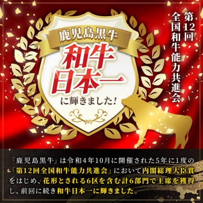 A4・A5等級鹿児島黒牛カルビ焼肉用(計約1.2kg・約600g×2)　B01032