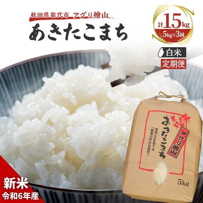  《定期便3ヶ月》【白米】秋田県産 あきたこまち 5kg×3回 [No.5335-0626]