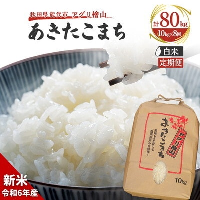  《定期便8ヶ月》【白米】秋田県産 あきたこまち 10kg×8回 [No.5335-0643]