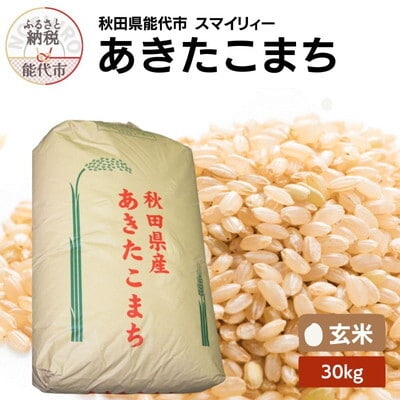 令和7年産 あきたこまち 玄米30kg スマイリィー[No.5335-1194]