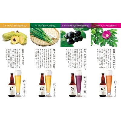 《定期便4ヵ月》「能代いろは」クラフトビール 4本セット[No.53351767]