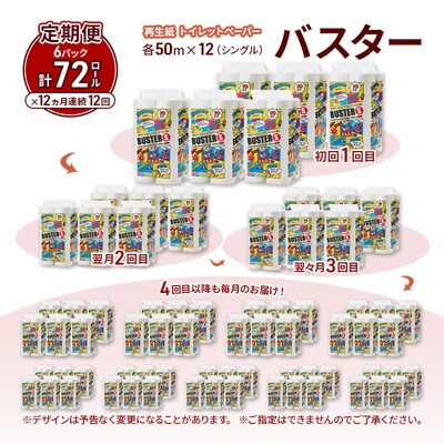 12ヵ月定期便 トイレットペーパー シングル 72個×12回  [No.5335-1842]
